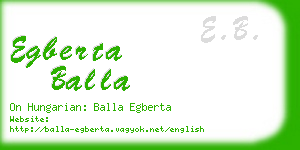 egberta balla business card